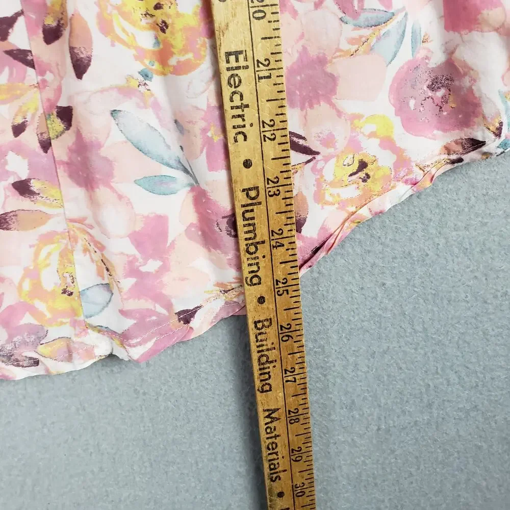 Gilligan & O'Malley Women's XS High Neck Sleepwear‎ Tank Top Pink Floral Pajama